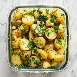Salzkartoffeln mit Knoblauch und Petersilie