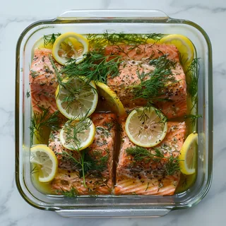 Lachs aus dem Ofen mit Zitrone und Kräutern