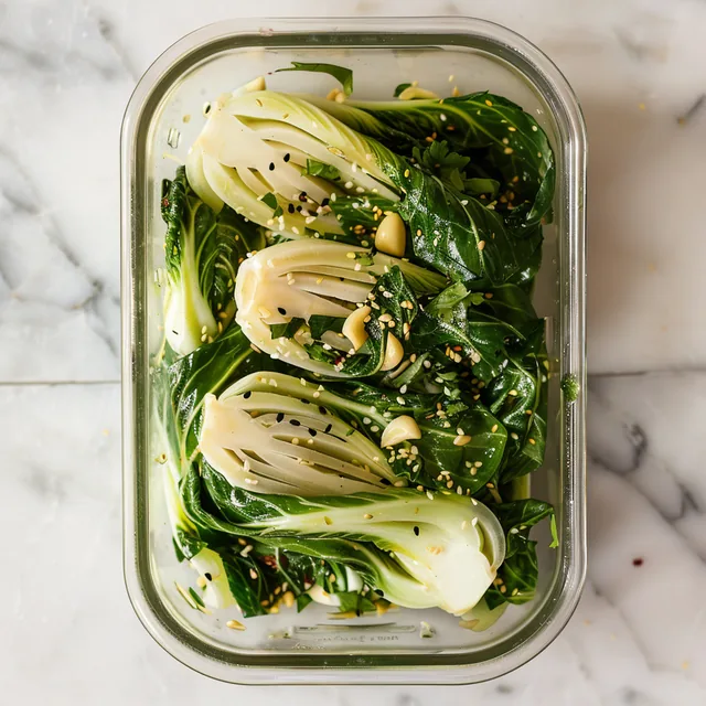 Gedämpfter Pak Choi mit Knoblauch