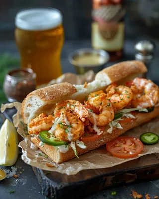 Garnelen-Po'Boy mit Jalapeño-Mayo