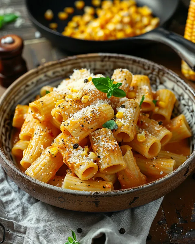 Herbstliche cremige Rigatoni
