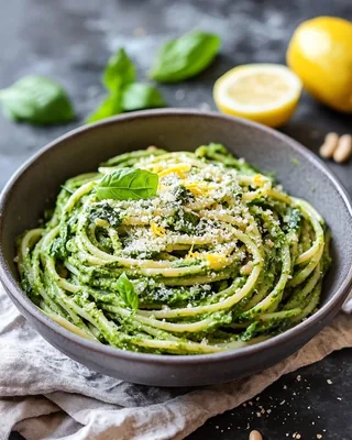 Spinat-Pasta mit Cashew-Parmesan