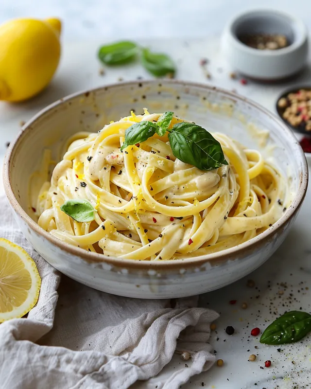 Zitronen-Kräuter-Pasta mit Pinto-Bohnen