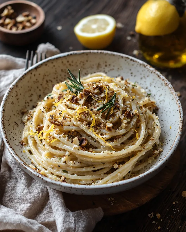 Walnuss-Pasta mit Knollensellerie