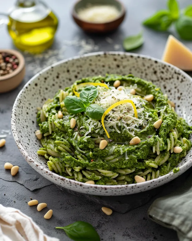 Orzo mit Spinatpesto