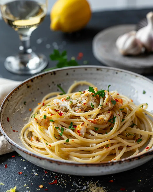 Linguine mit Krabben und Fenchel