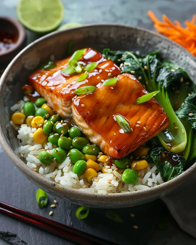 Hoisin-glasierte Lachs-Bowl