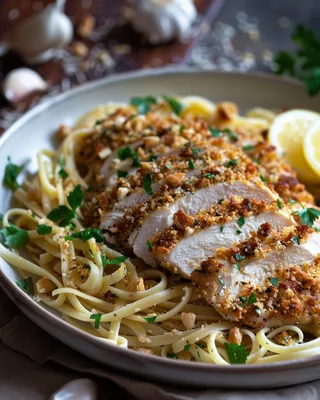 Kräuter-Hähnchen mit Zitronen-Pasta