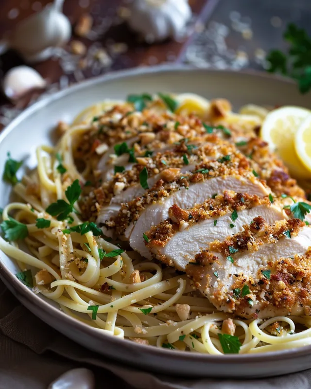 Kräuter-Hähnchen mit Zitronen-Pasta