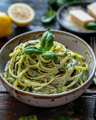 Spinat-Pasta mit Pinto-Bohnen