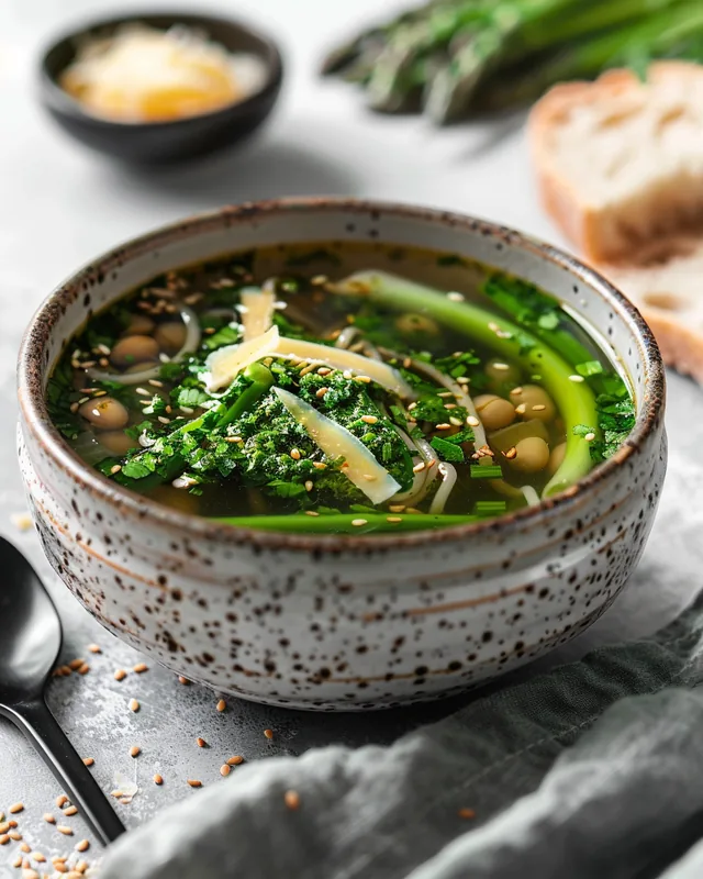 Kräuter-Soba-Gemüsesuppe