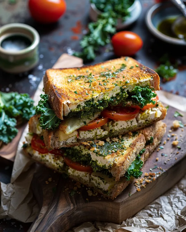Kräuter-Tofu-Focaccia-Sandwich