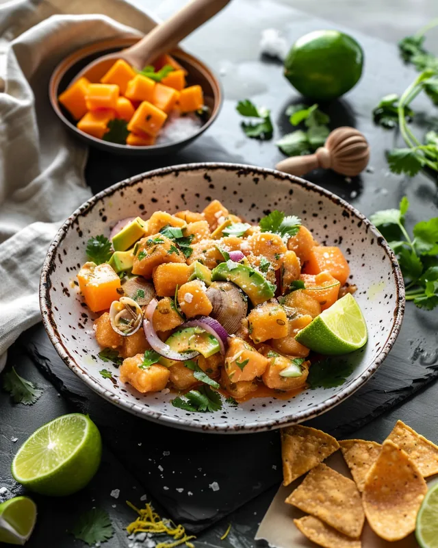 Muschel-Ceviche mit Süßkartoffel