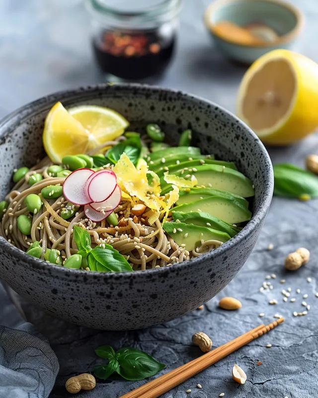 Soba-Bowl mit Avocado & Ingwer