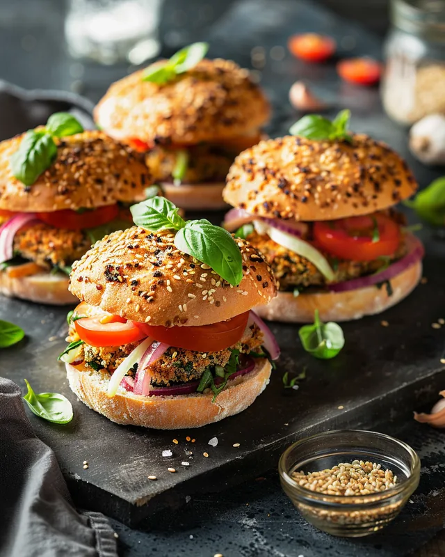 Zerdrückte Gemüse-Slider mit Krautsalat