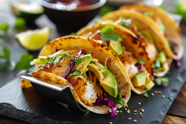 Kabeljau-Tacos mit Avocadomus