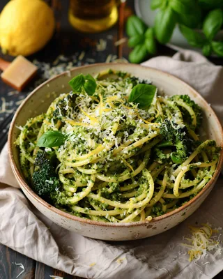 Grünkohl-Pesto-Pasta mit Brokkoli