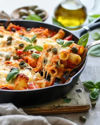 Mediterraner Pasta-Auflauf mit Oliven
