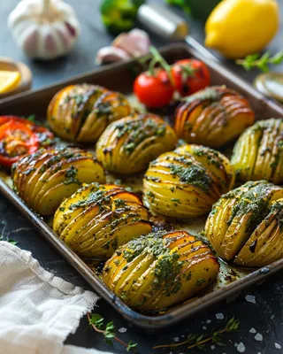 Hasselback-Kartoffeln mit Pesto