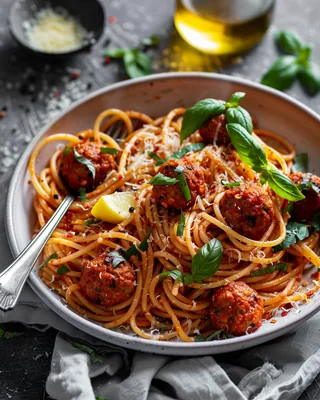 Vegetarische Pasta mit Frikadellen