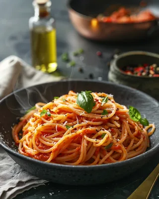 Basilikum-Pasta mit Tomatensauce