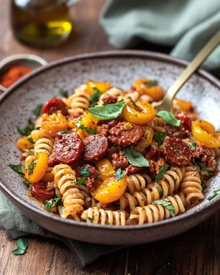 Chorizo-Pasta mit süßen Paprika