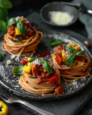 Chorizo-Basilikum-Vollkorn-Pasta