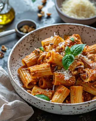 Pasta mit rotem Paprika-Walnuss-Pesto