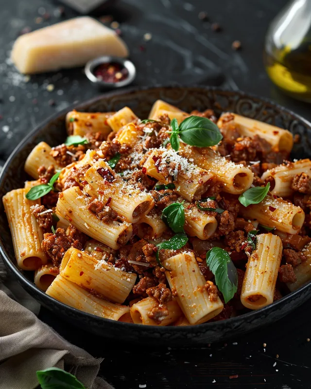 Salsiccia- und sonnengetrocknete Tomaten-Ragù
