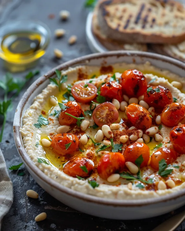 Hummus-Bowl mit Tomaten