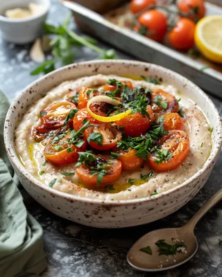 Kräuterbohnen mit gerösteten Tomaten