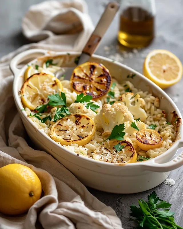 Blumenkohl-Orzo-Auflauf