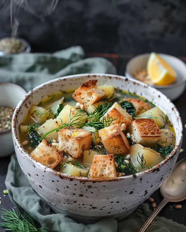 Kartoffeleintopf mit Knoblauch und Kräutern