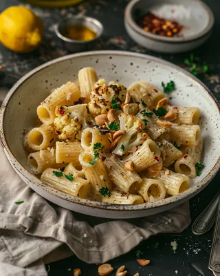 Zitronen-Cashew-Blumenkohl-Pasta