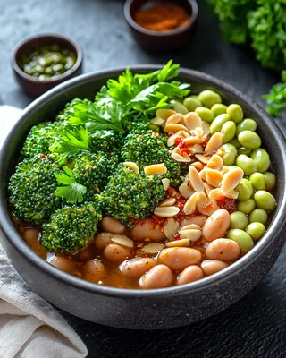 Umami-Bohnen- und Brokkoli-Bowl