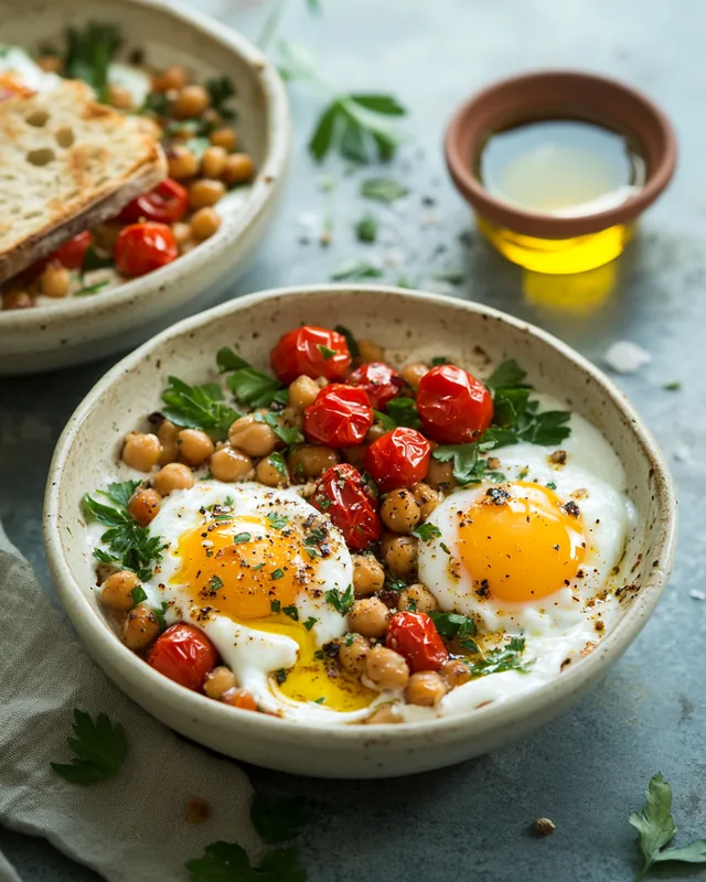 Tomaten- und Kichererbsen-Bowls
