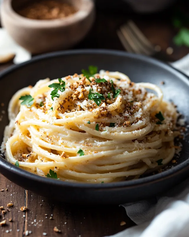 Linguine mit karamellisierten Zwiebeln und Dukkah