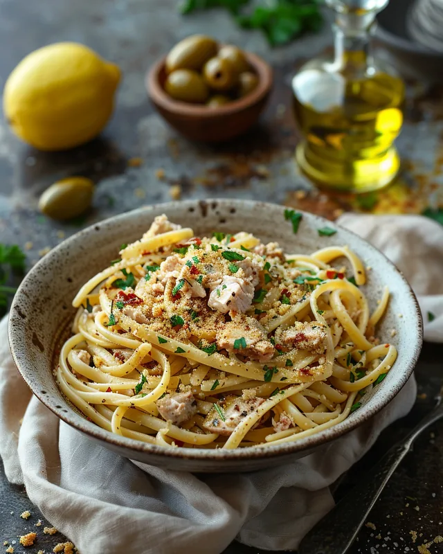 Würzige Thunfisch-Pasta