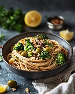 Vollkornpasta mit Brokkoli und Sardellen