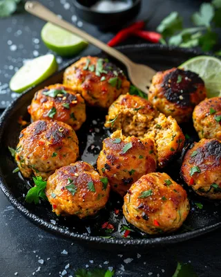 Würzige Hähnchen-Curry-Fleischbällchen