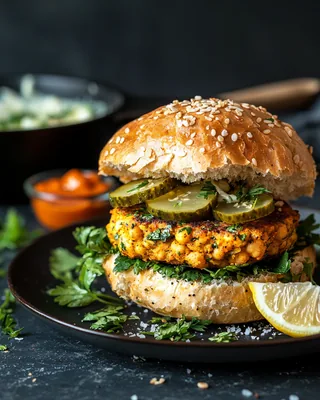 Knusprige Kichererbsen-Burger