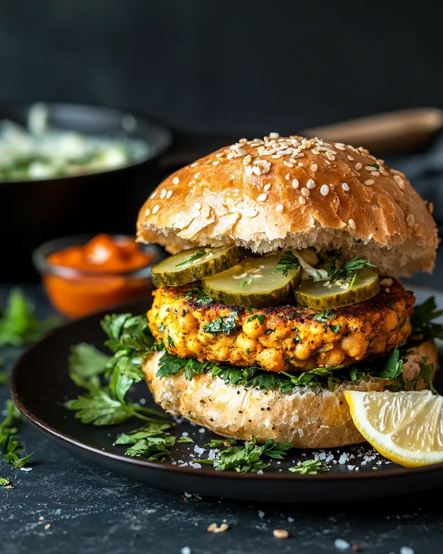 Knusprige Kichererbsen-Burger
