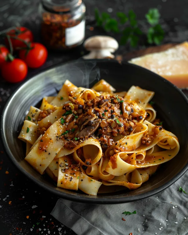 Harissa-Linsen-Bolognese