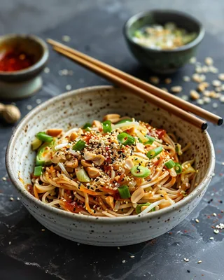 Sesam-Rosenkohl-Nudel-Bowl