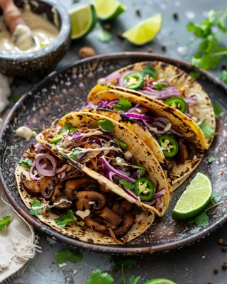 Gezupfte Pilz-Tacos