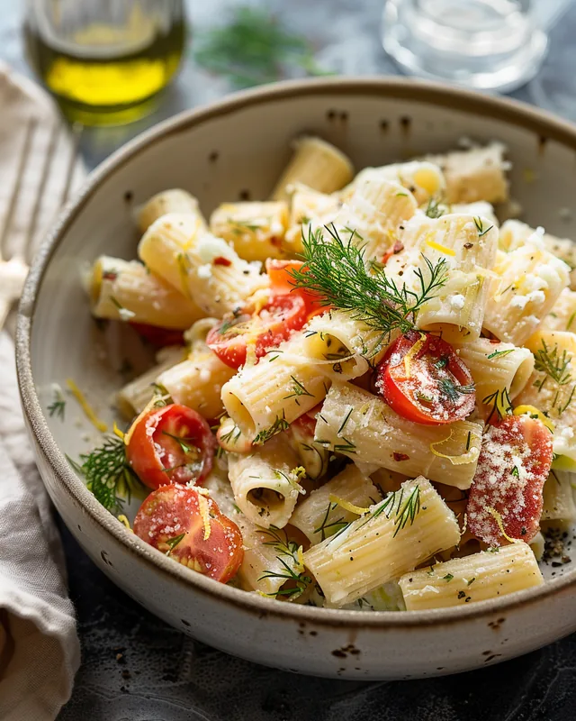 Zitronen-Ricotta-Pasta mit Tomaten