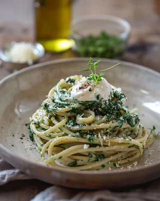 Pasta mit Spinat und Sojabohnen