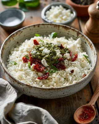 Reis-Bowl mit sonnengetrockneten Tomaten & Feta