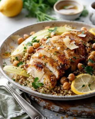 Zitronen-Knoblauch-Hähnchen mit Quinoa