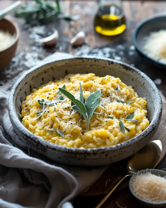Risotto mit Salbei und Winterkürbis
